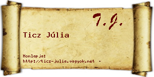 Ticz Júlia névjegykártya