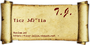 Ticz Júlia névjegykártya